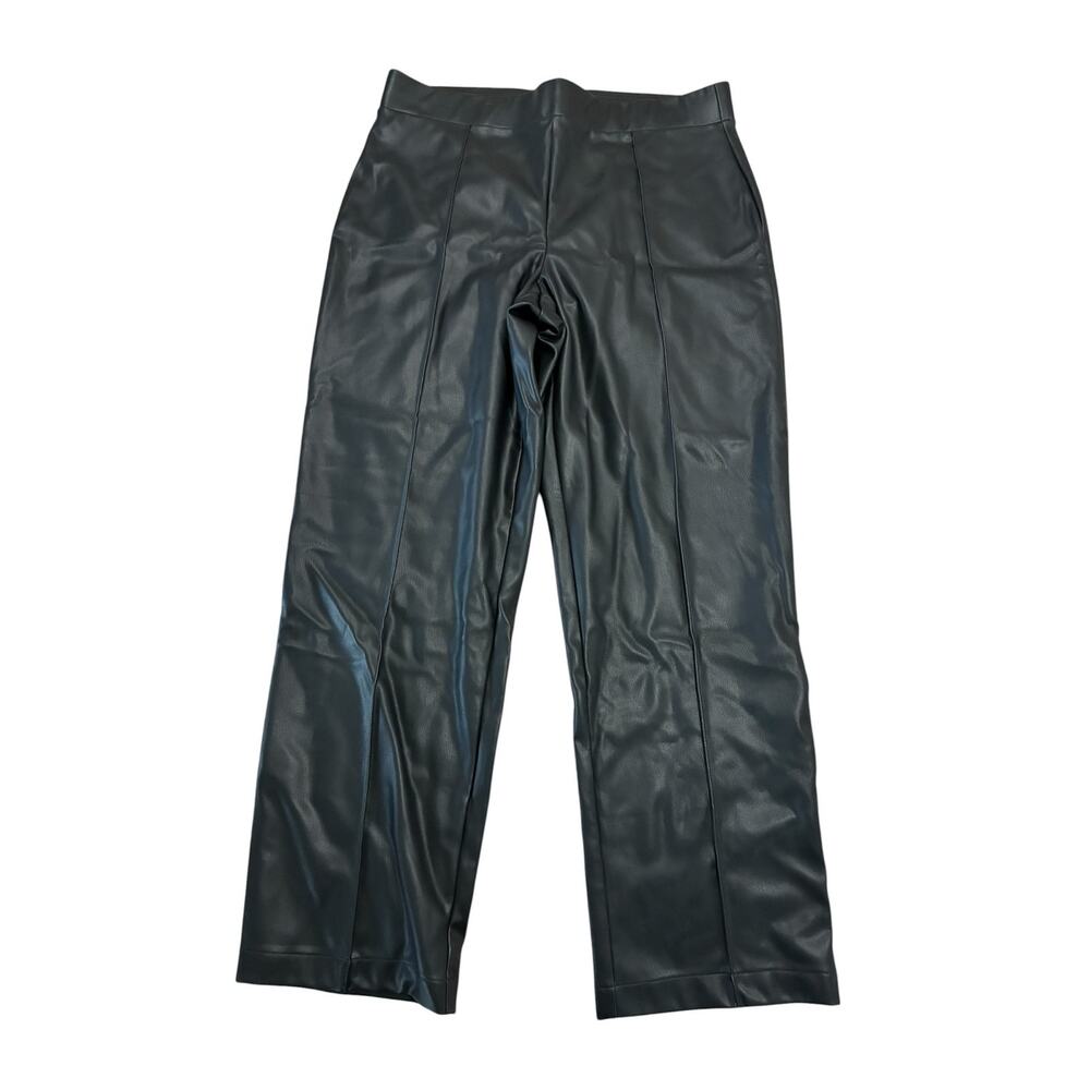 Loft Straight Leg Faux Leather Pants Edgy